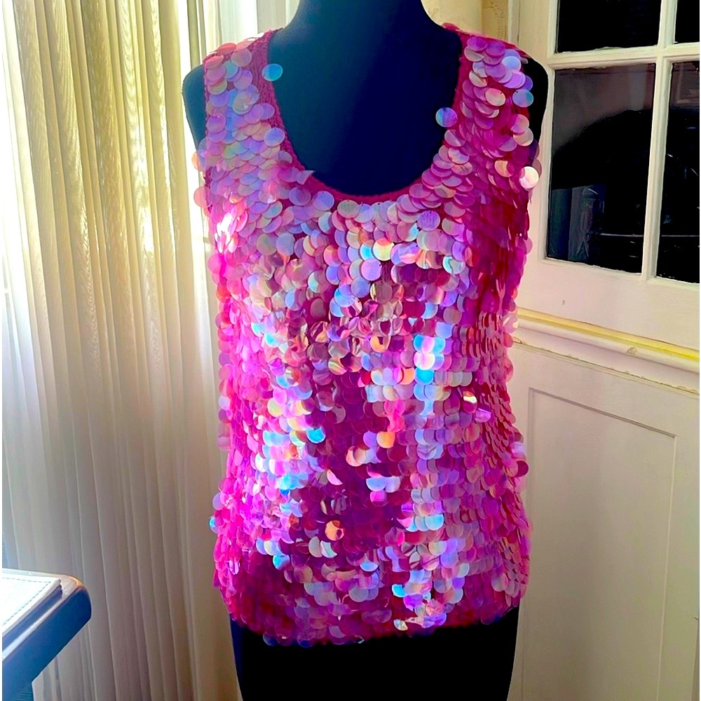 Hot Pink #Sequin Top